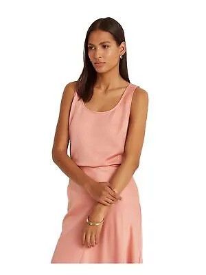 RALPH LAUREN Женская розовая фактурная блузка без рукавов с круглым вырезом и вытачками, M