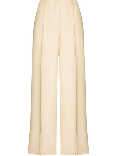 Jil Sander брюки строгого кроя с завышенной талией, нейтральный цвет
