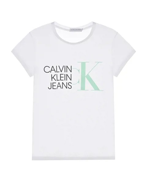 Белая футболка с логотипом Calvin Klein детская