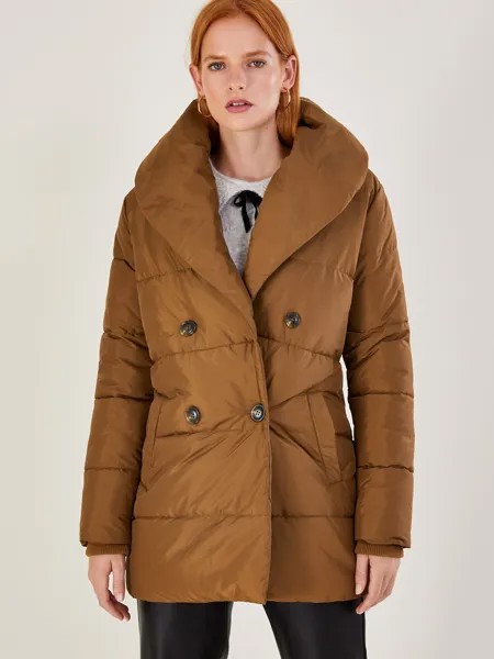 Короткое короткое пальто Shannon из экологически чистого материала с мягкой подкладкой Monsoon, карамель