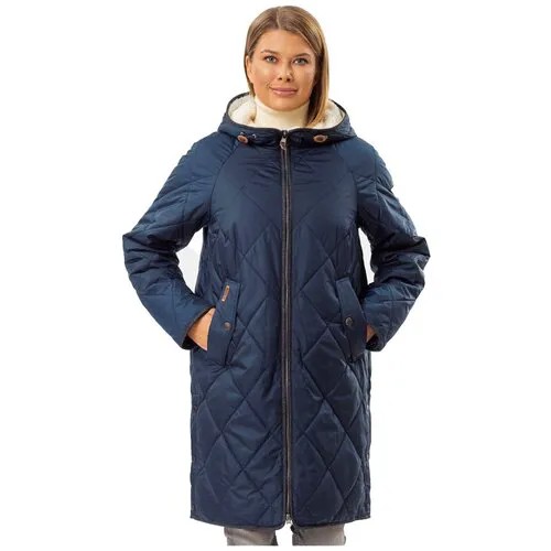 NortFolk Пальто женское зимнее пуховое / Куртка женская еврозима / Пуховик женский зимний большие размеры олива размер 66