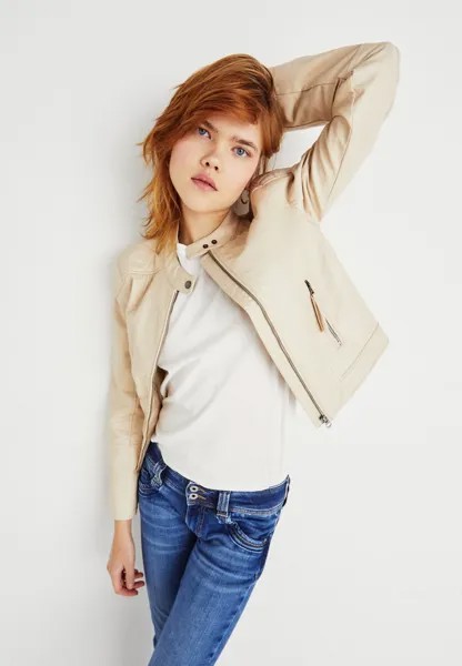 Куртка из искусственной кожи Stazie Pepe Jeans, цвет mousse white