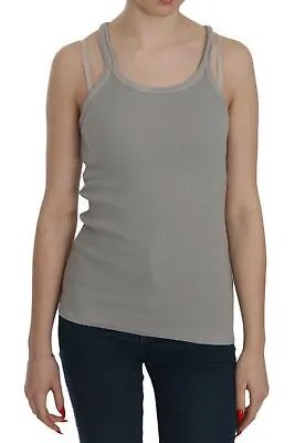 Блузка PINK MEMORIES Серая рубашка без рукавов на тонких бретельках IT46/US12/XL Рекомендуемая розничная цена 200 долларов США