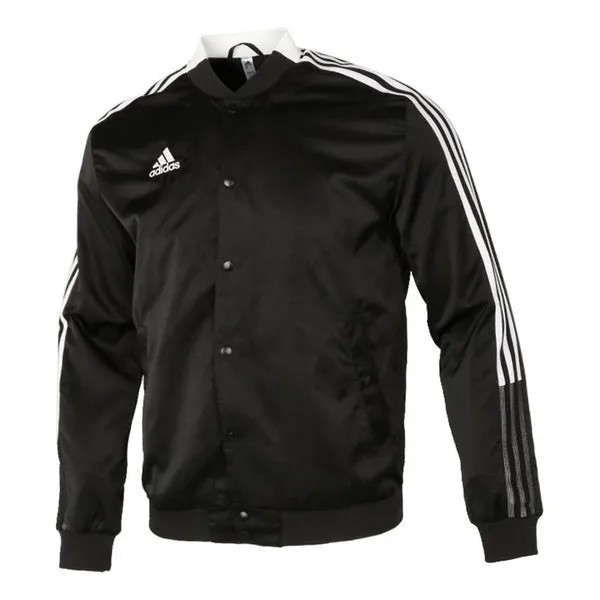 Куртка adidas Classic Stripes Logo Windproof Baseball Jacket Men's Black, черный