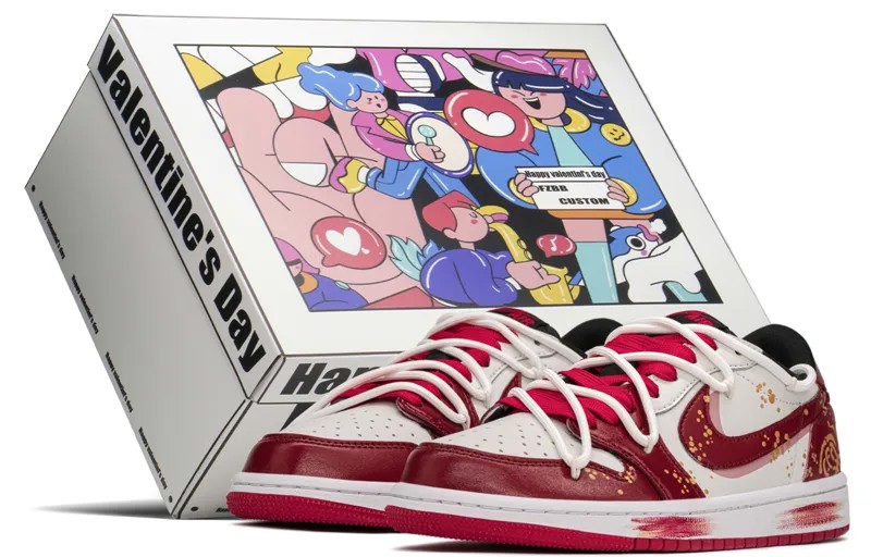 Кроссовки Air Jordan 1 Vintage Basketball Shoes Women's Low-top Red/Gold, золотой
