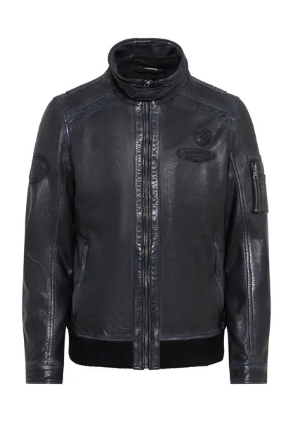 Кожаные куртки с отложным воротником мужские Globetrotter, цвет Denim Blue