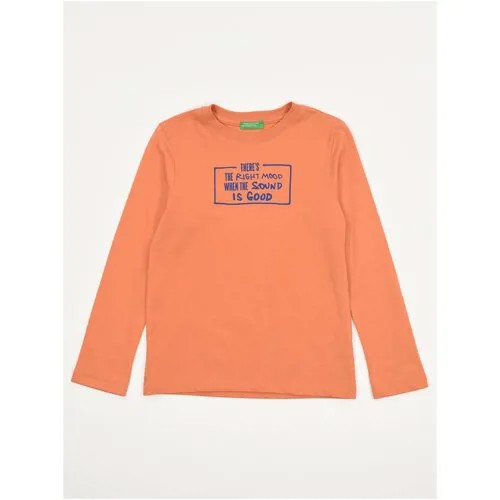 Лонгслив UNITED COLORS OF BENETTON, хлопок, размер 140 (L), оранжевый