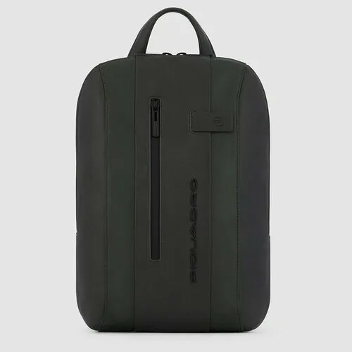 Рюкзак PIQUADRO, натуральная кожа, вмещает А4, зеленый