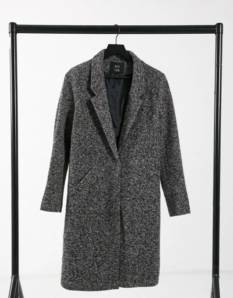 Серое пальто в классическом стиле QED London-Серый