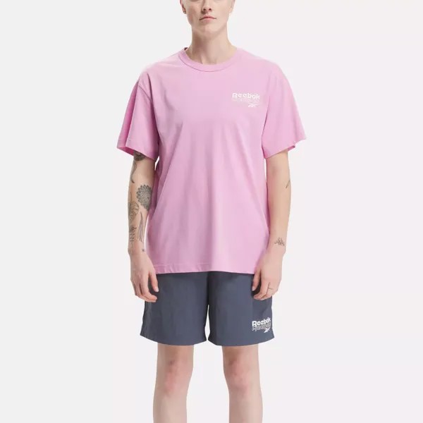 Футболка Reebok Identity Brand Proud с короткими рукавами и графикой, цвет Jasper Pink