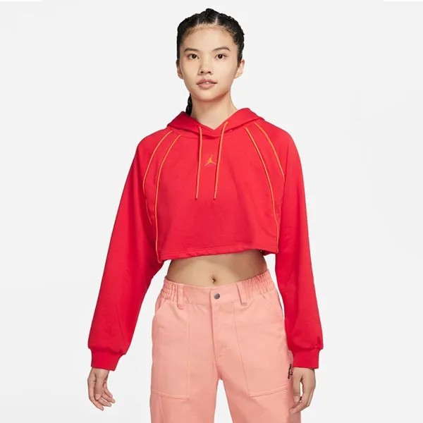 Худи Nike Jordan Sport Women's Short Pull-On, красный/желтый