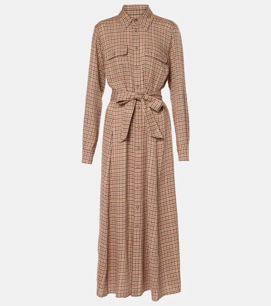 Платье-рубашка из смеси хлопка и шерсти Polo Ralph Lauren, цвет country plaid