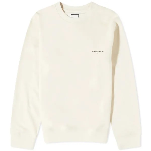 Свитшот Wooyoungmi Box Logo Crew, кремовый