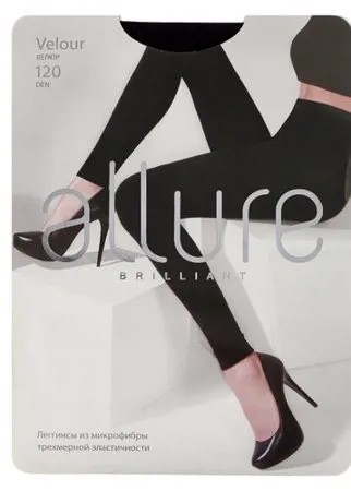 Леггинсы ALLURE Brilliant Velour 120 den, размер 4, nero (черный)