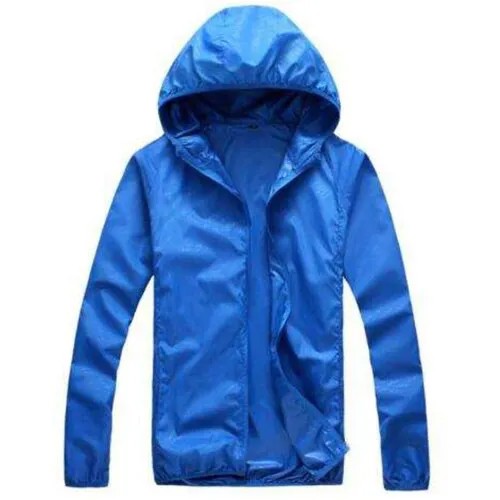 Ветровка, ветрозащитная куртка, для женщин и мужчин, солнцезащитная, с защитой от УФ-лучей, быстросохнущая, тонкая, синяя