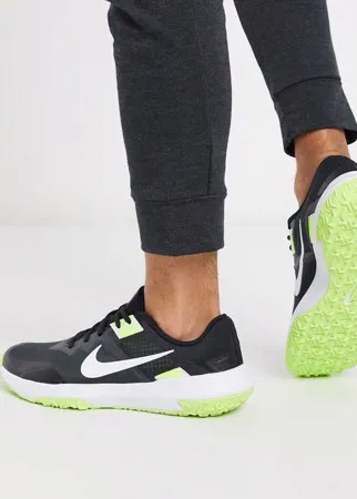 Кроссовки черного и неоново-зеленого цвета Nike Training Varsity Compete 3-Черный