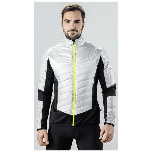 Куртка Loffler M Hybridjacket PL60, силуэт прилегающий, светоотражающие элементы, карманы, без капюшона, ветрозащитная, размер 48, серый