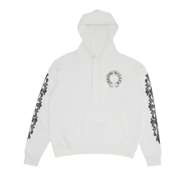 Худи Chrome Hearts с цветочным принтом Подкова, цвет Белый