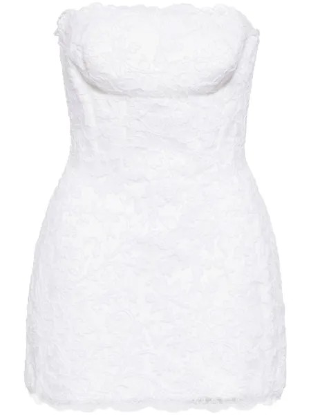 Ermanno Scervino кружевное платье мини без бретелей, белый