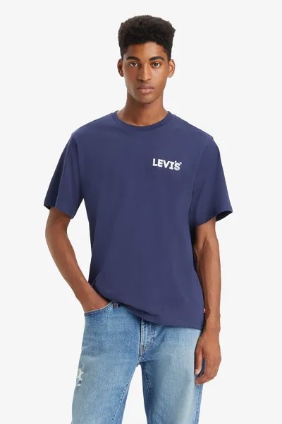 Хлопковая футболка с логотипом Levi'S, синий