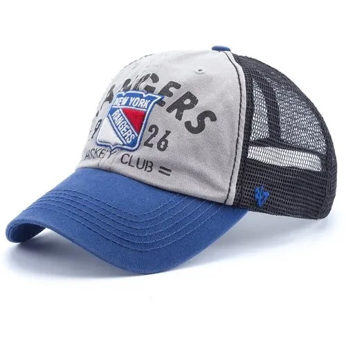 Бейсболка 47BRAND Flathead New York Rangers (серый-голубой-черный) H-FLTHD13GWP-GY