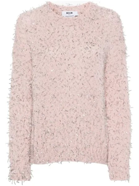 MSGM свитер с металлизированной нитью, розовый