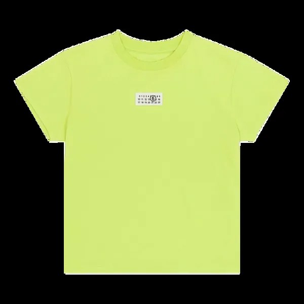 Футболка MM6 Maison Margiela Cropped 'Neon Green', зеленый