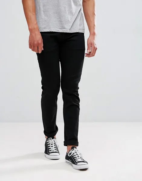 Черные зауженные джинсы ASOS-Черный