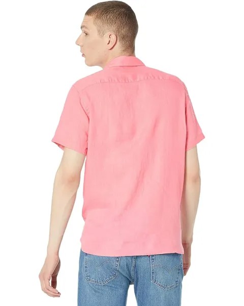 Рубашка Scotch & Soda Regular Fit Garment-Dyed Linen Short Sleeve Shirt, цвет Candy