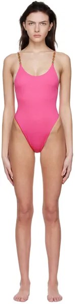 Розовый цельный купальник Greca Versace Underwear