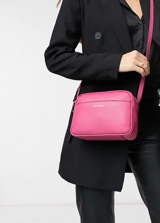 Розовая кожаная сумка-кошелек Paul Costelloe-Розовый