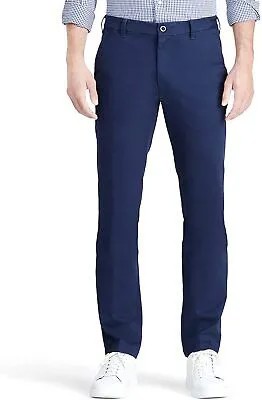 IZOD Мужские эластичные брюки-чинос прямого кроя с плоской передней частью Performance