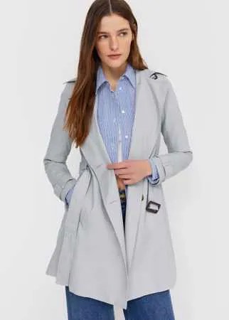 Stradivarius Базовый Тренч Жемчужно-Серый M