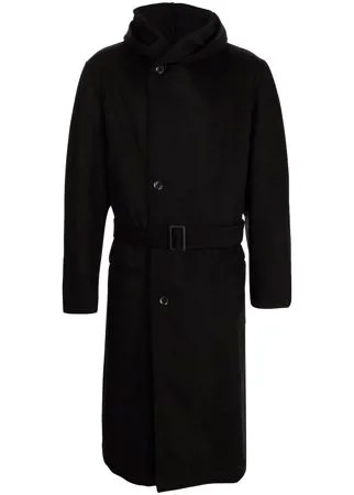 Yohji Yamamoto пальто с капюшоном и поясом