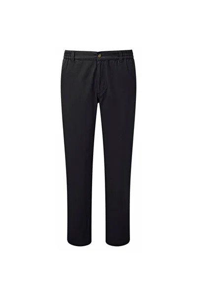 Комфортные брюки с плоской передней частью 31 дюйм Cotton Traders, черный