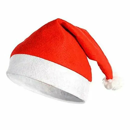 Колпак новогодний, колпак-шляпа Деда Мороза, новогодняя шляпа, красный колпак (комплект 5шт)