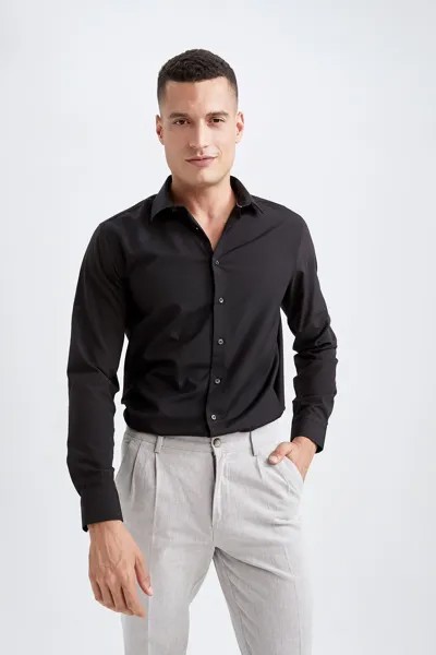 Лонгслив DeFacto Langarmshirt, черный
