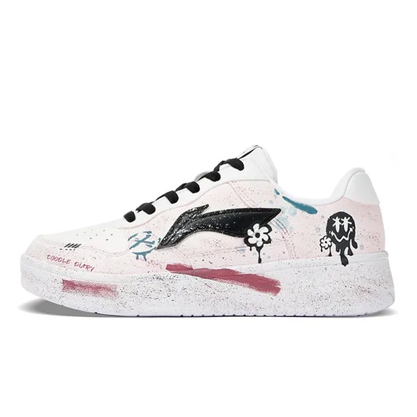 Кроссовки LINING Pontoon Boats Skateboarding Shoes Women's Low-top Pink/white, белый