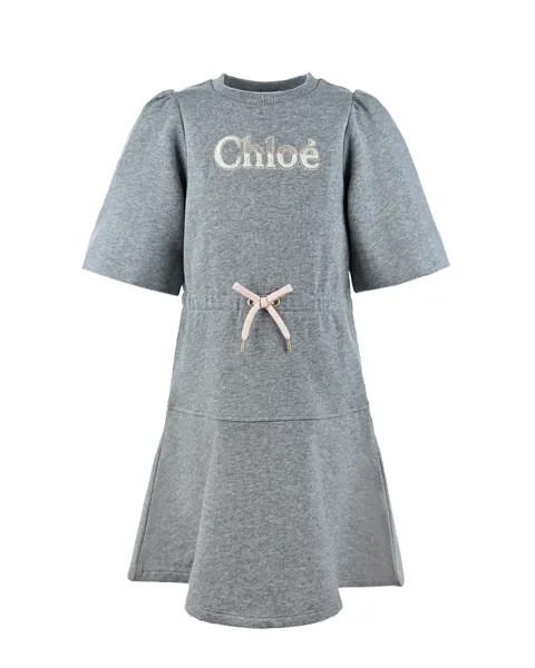 Серое утепленное платье Chloe детское