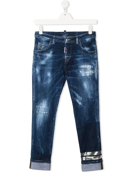 Dsquared2 Kids джинсы с эффектом потертости