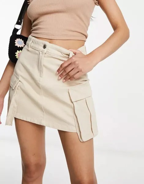 Джинсовая мини-юбка Miss Selfridge с карманами-карго