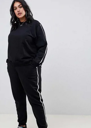 Спортивный костюм со свитшотом и джоггерами ASOS DESIGN Curve-Черный