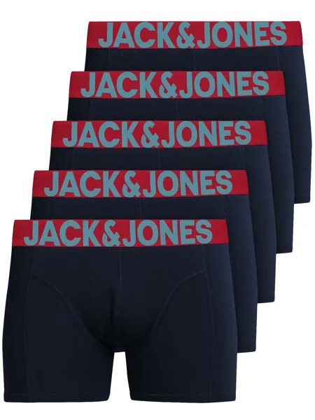 Боксеры Jack & Jones 5er-Set Unterhosen Panties, цвет Navy Red