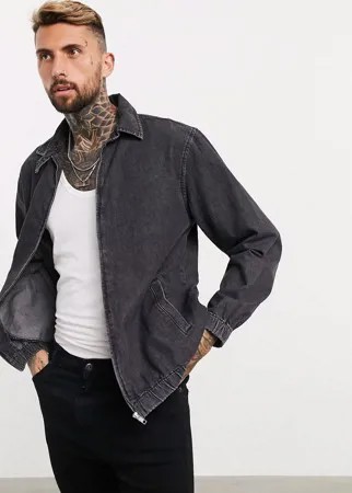 Черная свободная куртка Харрингтон ASOS DESIGN-Черный цвет