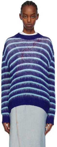 Синий полосатый свитер Marni, цвет Blumarine