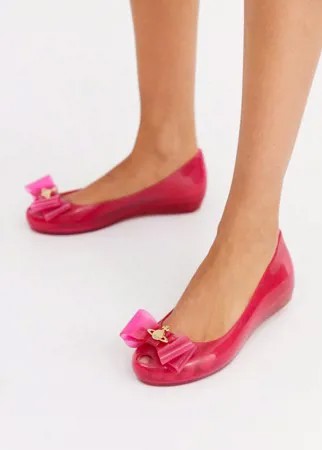 Розовые туфли на плоской подошве с бантами Vivienne Westwood for Melissa-Розовый