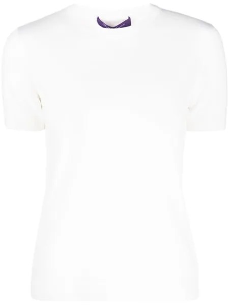 Ralph Lauren Collection кашемировый топ с короткими рукавами, нейтральный цвет