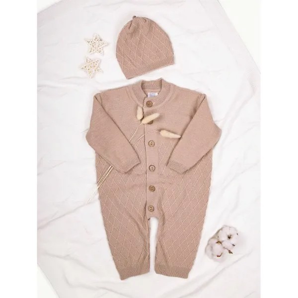 AmaroBaby Комбинезон детский вязаный c шапочкой Pure Love Elegant