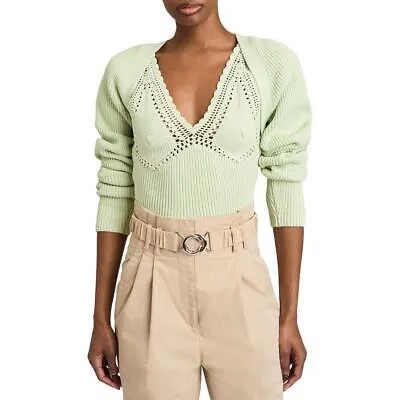 Derek Lam 10 Crosby Женская рубашка-болеро в рубчик с коротким свитером BHFO 2622