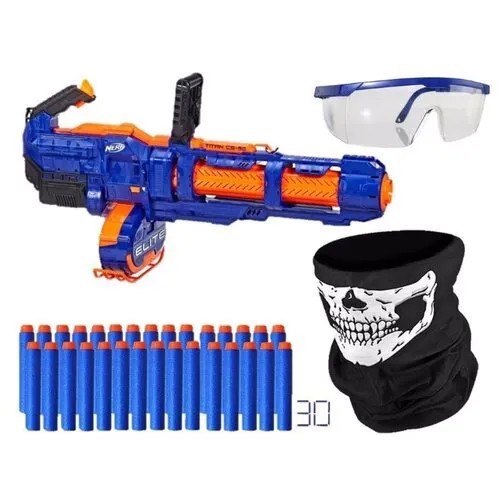 Бластер Элит Титан NERF + Патроны 30 штук + Бандана 